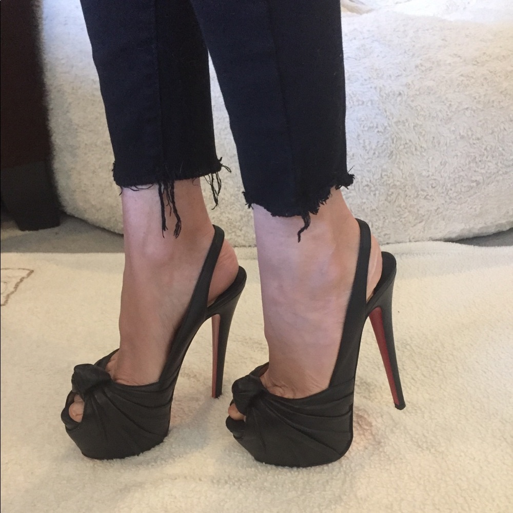 Christian Louboutin peep toe sling back